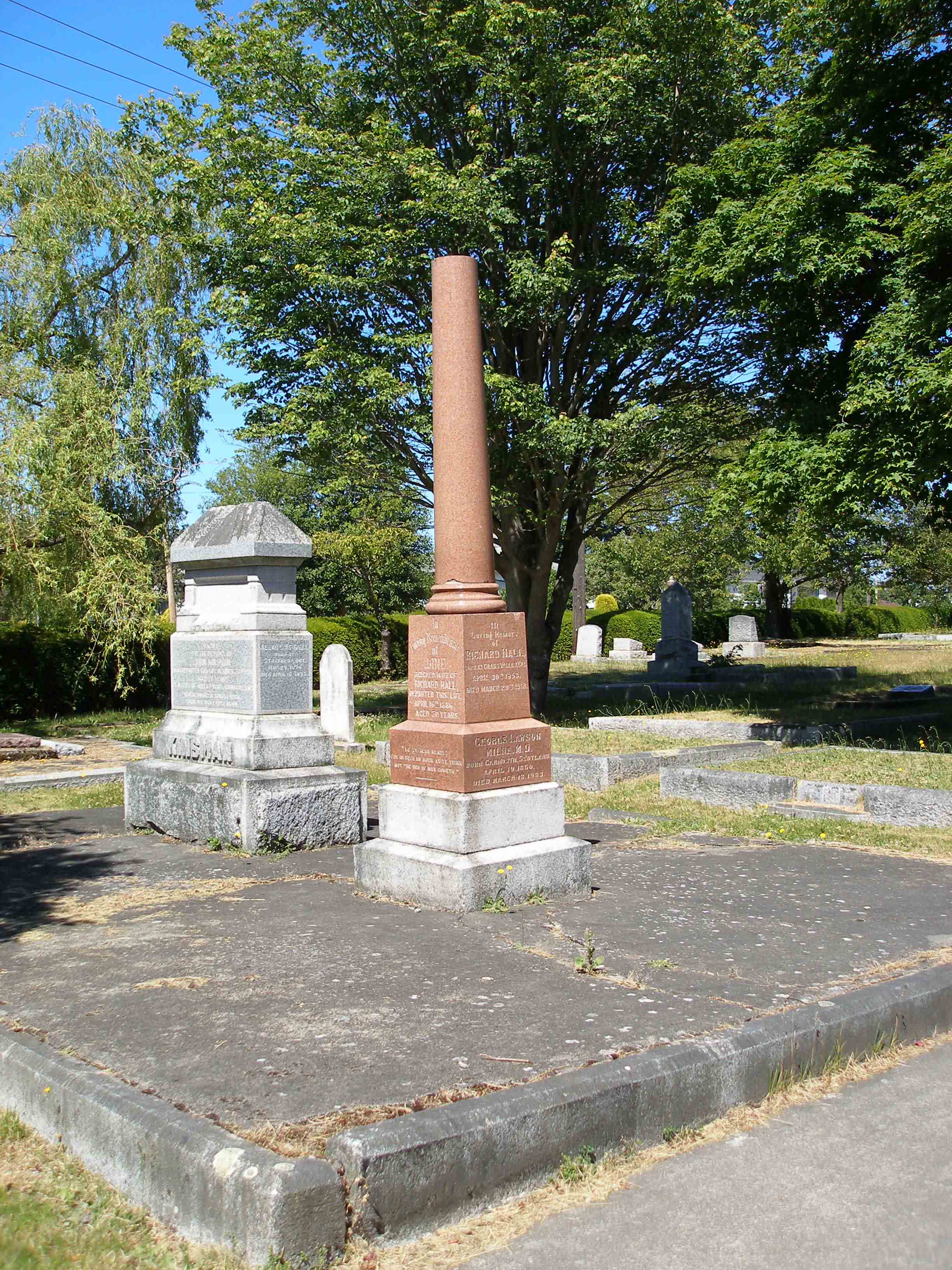 Dr. George Lawson Milne grave, Ross Bay Cemetery
